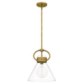 Quoizel 611728344392 Webster 1-light Weathered Brass Mini Pendant