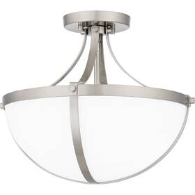 Quoizel 611728358559 Antebellum 2-light Brushed Nickel Semi-flush Mount -