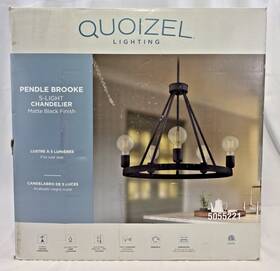 Lw-s6690a1 Quoizel 611728362655 Pendle Brooke 5-light Chandelier Matte Black