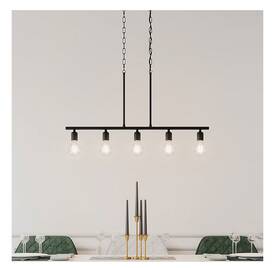Quoizel 611728362662 Pendle Brooke 5 Light Matte Black Bare Bulb Chandelier