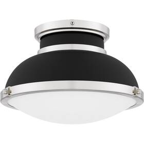 Quoizel 611728370858 Tobias 2-light Matte Black Flush Mount Light