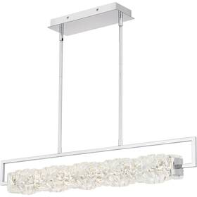 Quoizel 611728377970 Pckla137 Klass 38 Inch W Led Crystal Linear Chandelier - Chrome