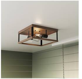 Quoizel 611728378960 Finn 2 -light 13-in Matte Black Indoor/outdoor Flush Mount Light