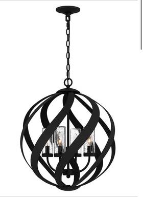 Bms2820ok Quoizel Bms2820 Blacksmith 4 Light 20 Inch W Multi Pendant - Black