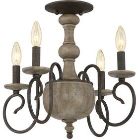 Cs1718rk Quoizel Cs1718 Black Castile 4-light 18 Inch W Semi-flush Mount Ceiling Fixture