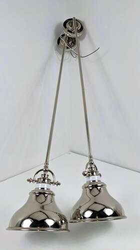 Er1508is Quoizel Emery 8 Inch Wide Mini Pendant Pair Imperial Silver Metal Warehouse Shade