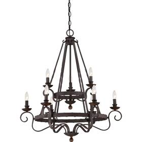 Nbe5009rk Quoizel Lighting Noble Chandelier 9 Light Steel -traditional Installation