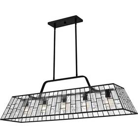 Qlc6176mbk Quoizel Lighting - Rainier 5 Light Linear Chandelier-14.75 Inch Tall And 48