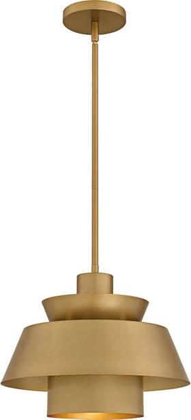 Lmi1814bws Quoizel Lumi Pendant Light 14 Inch Brushed Brass Ceiling Lamp For Kitchen And Dining