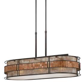 Mclg337rc Quoizel Mclg337 Laguna 3 Light 37 Inch Linear Chandelier - Copper
