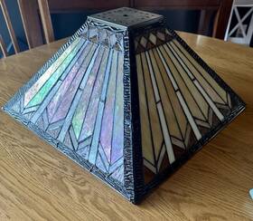 Mnd20511d Quoizel 3 Light Stained Glass Bronze Adjustable Pendant Chandeleir