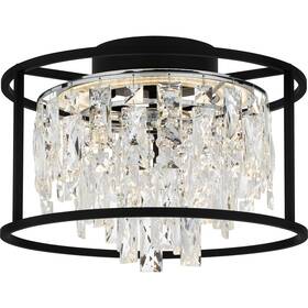 Pcbnc1615mbk Quoizel Pcbnc1615 Brillance 15 Inch W Led Semi-flush Drum Ceiling - Black