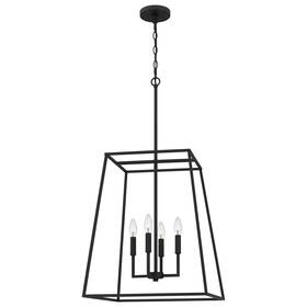 Prc2818mbk Quoizel Prescott 4-light Pendant In Matte Black