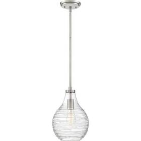 Qpp4019bn Quoizel Genie 1 Light Pendant Hanging Fixture Brushed Nickel Ceiling 3