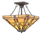 Tfft1714vb Quoizel Semi Mount Flush Light Finton 2 Lamp Tiffany