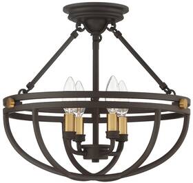 Srg1716wt Quoizel Four Light Semi-flush Mount In Western Bronze By