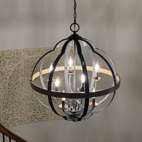 Srn5208mk Quoizel Eight Light Chandelier Extra Large Marcado Black