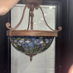 Tf13176 Quoizel Collection Glass Ceiling Light. Blue/ Green