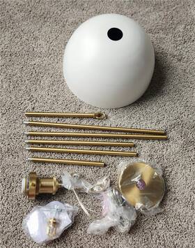 876-0880 Quorum 190808134905 11.75 Inch 1 Light Dome Pendant Studio White/aged Brass