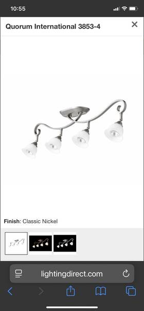 3853-4-64 Quorum International Celesta 4-light Track Lighting In Classic Nickel Semi Flush