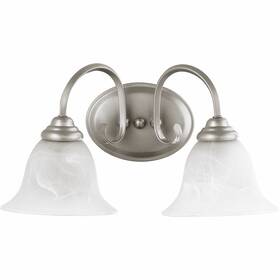 5110-2-64 Quorum International Spencer 2-light Classic Nickel Transitional Vanity Fixture #5110-2-64