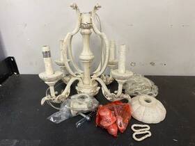 6037-4-70 Quorum International Florence 4 Light Chandelier - Persian White