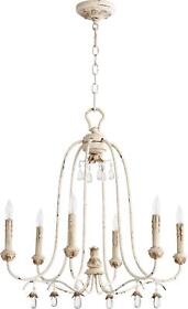 6144-6-70 Quorum International 6144-6 Venice 6 Light 25inch.w Chandelier White