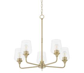 6313-5-80 Quorum International 6313-5 Goodwin 5 Light 27 Inch W Chandelier - Brass