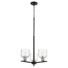 610-3-6965 Quorum Lighting Monarch - 3 Light Chandelier-noir/satin Nickel Finish-clear Glass Color