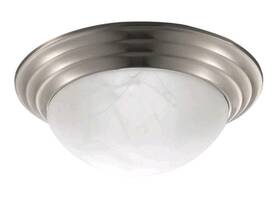 9211708 Qvb 2 Light 12 Inch W Flush Mount Bowl Ceiling Fixture - Nickel Ob New Inside