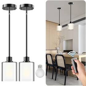Pl-b-2 Racokky Modern Pendant Lights Kitchen Island 2 Pack Height Adjustable Hanging Lighti