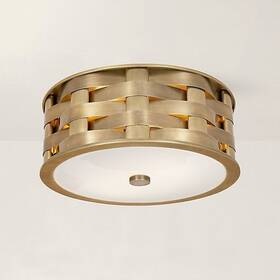 Ralph Lauren Home 756808960854 Ella Woven Brass Flush Mount Ceiling Light