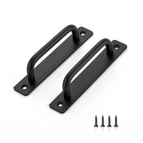 Ocn148dkbshs6 Ravinte Barn Door Handles 6 Pack 5 Inch Hole Center Black Zinc Alloy Sliding Pull Set