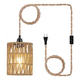 Regular 713254763084 Boho Plug In Pendant Light Hanging With Cord Ceiling Lamp3519
