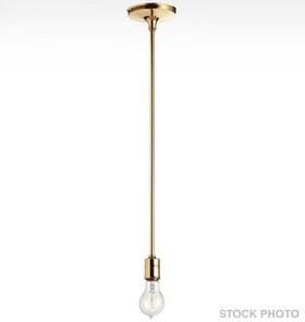 A6907 Rejuvenation Hardware & Lighting Eastmoreland Single Bare Bulb Rod Pendant Fixture Unlacquered Brass