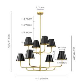 Rennnsan 721805619852 8-light Mid-century Modern Gold Linear Sputnik Tapered Large
