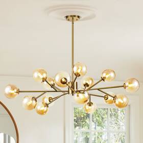 Rennnsan 721805621084 15-light Modern Linear Sputnik Kitchen Island Light Branch
