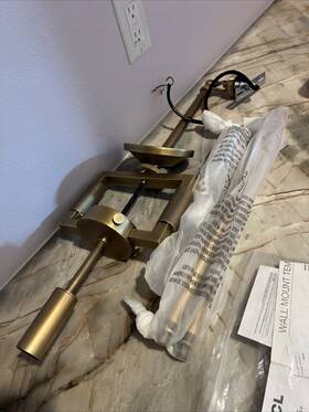 68610968 Restoration Hardware Mechanist Cloche Pendant 18 Inch Lacquered Brass Fixture Only