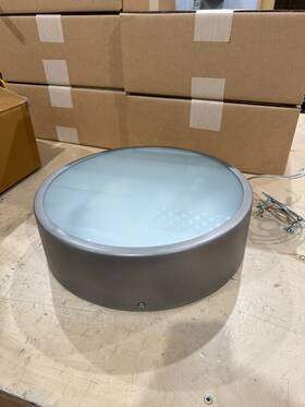 69190889astl Restoration Hardware Round Flush Mount Ceiling Light Antique Steel 14 Inch