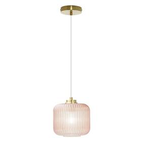 89480953 River Of Goods 7.25 Inch Nellie Retro Globe Shade Pendant Light Pink -