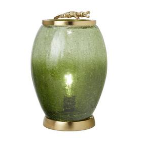 91716876 River Of Goods 10 Inch 1-light Dulcie Hand Blown Glass And Metal Accent Lamp Gold