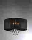 Rl1008 Warehouse Of Tiffany Ivan Crystal Chandelier Chrome-finished Black Fabric Features Rows Cascading