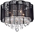 Rl7919-6 Warehouse Of Tiffany Enyo Chrome And Crystal Shaded Ceiling Lamp