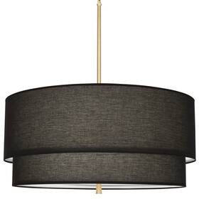 Rb139 Robert Abbey Decker M Blk Pendant 3 Light 30 Inch W - Brass