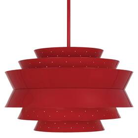 Rr983 Robert Abbey Pierce Pendant 3 Light 23 Inch W - Ruby Red Gloss