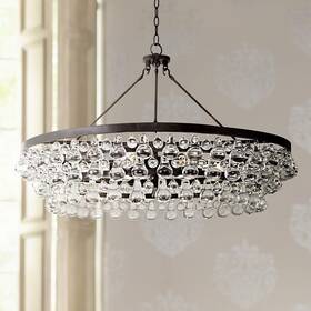 Z1004 Robert Abbey Bling Collection 35 Inch W Deep Bronze Chandelier