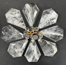 Fknh-1101006a8mi Rockcrystalplaza Rock Crystal Chandelier Sconce Quartz Pendants With Bead Flat Kite 130mm 8pcs
