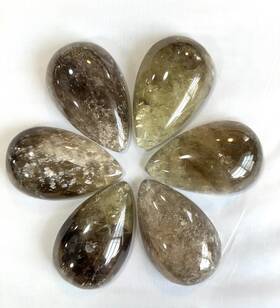 Htc-41002a6mi Rockcrystalplaza Natural Rock Crystal Chandelier Amber Quartz Sconce Pendants Half Pear 80mm 6pcs