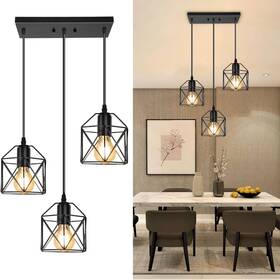 Rocunsi 718387467216 3-light Hanging Pendant Light Fixtures Farmhouse Kitchen Island Fixtur