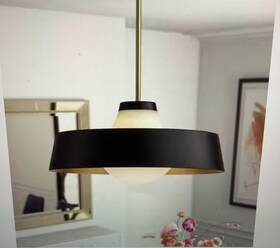 Rrtyo 565253413354 Alnora 1-light Modern Black Dome Pendant Light With Milky White Frosted Gl